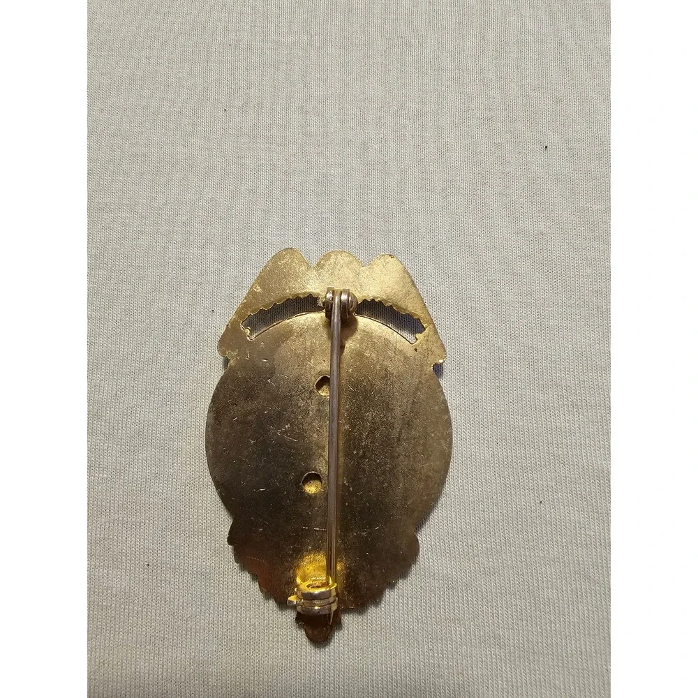 Vintage State Of Georgia Security Officer Badge Gold Tone Blue Enamel Eagle Pin